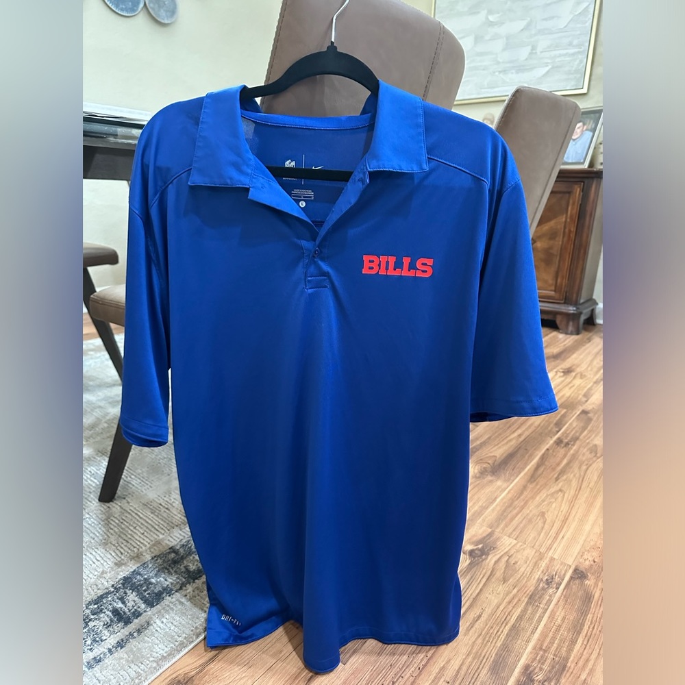Nike Royal Blue Polo with Red BILLS Chest Logo